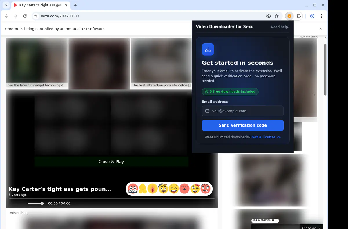 Sexu Video Downloader browser extension screenshot 5